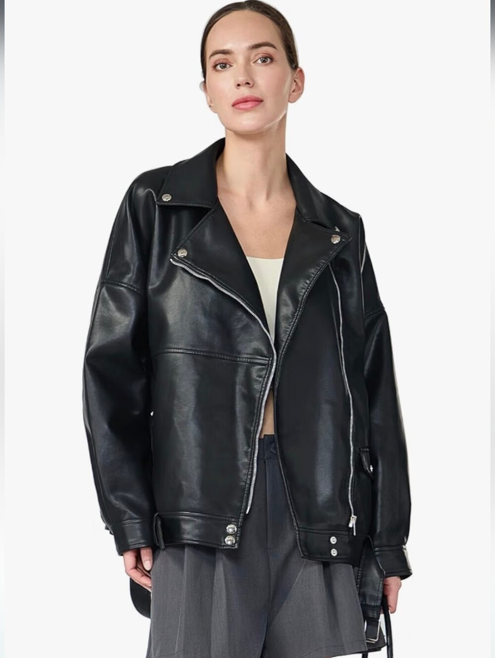 Vegan Leather Moto Jacket